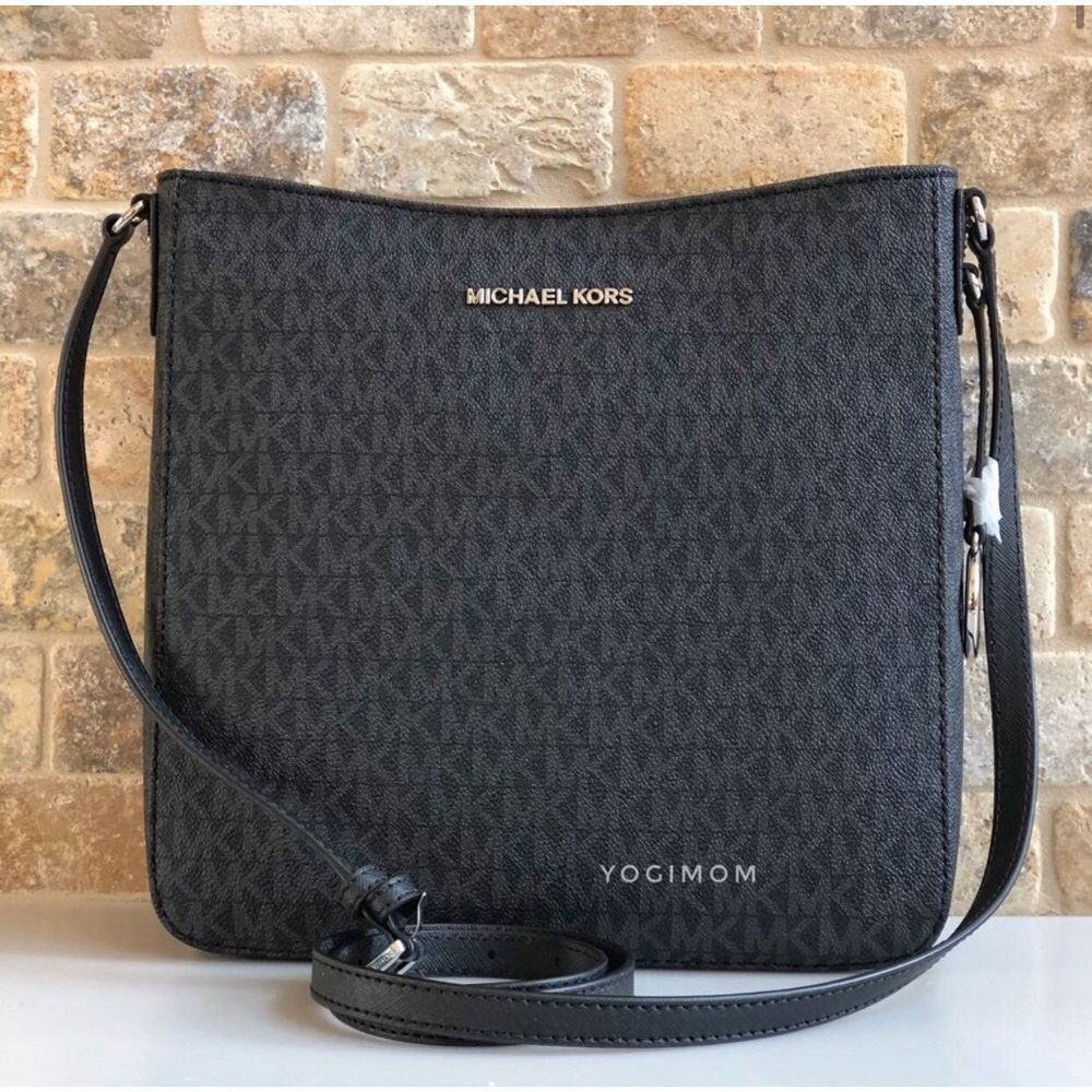BUNDLE Michael Kors Jet set Travel Large MESSENGER Crossbody Purse Wallet Black - Picture 2 of 12